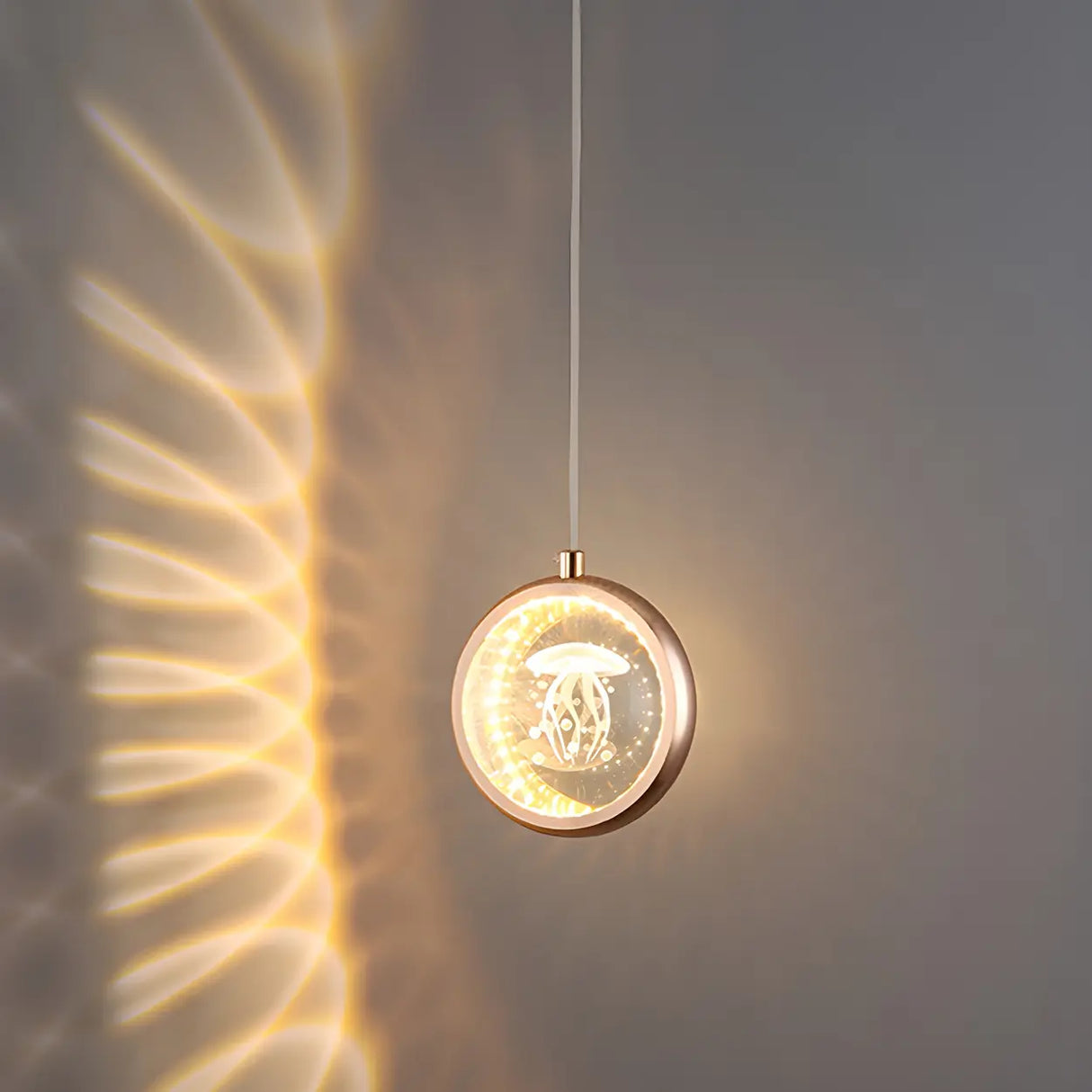 Modern Bedroom Dolphin LED Infinity Mirro Pendant Light Image - 10