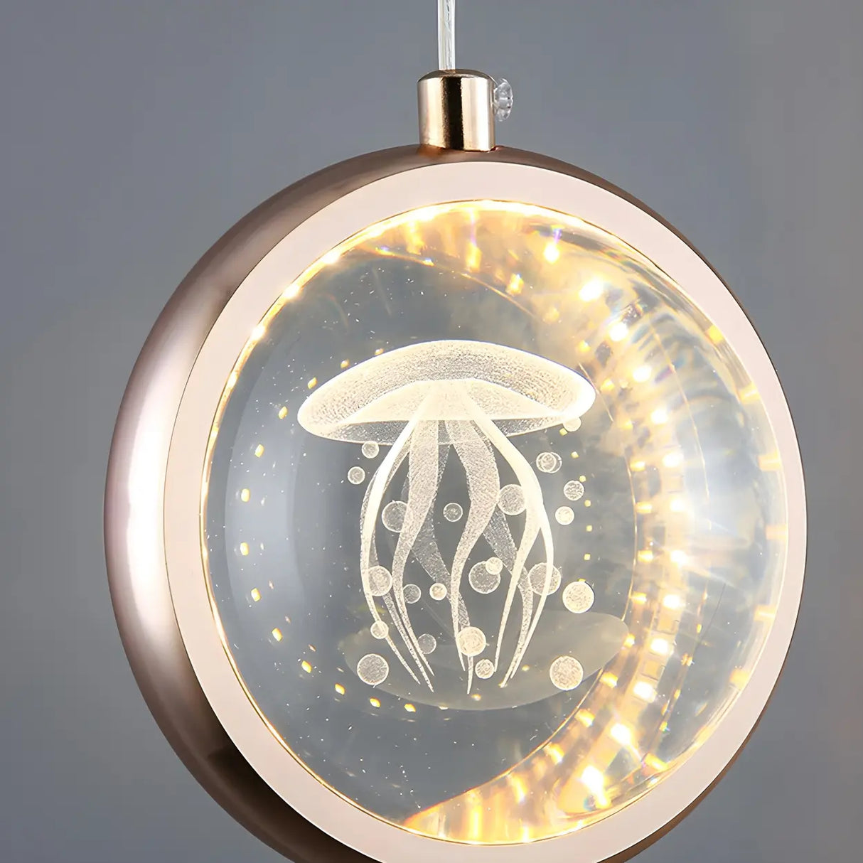 Modern Bedroom Dolphin LED Infinity Mirro Pendant Light Image - 13