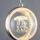 Modern Bedroom Dolphin LED Infinity Mirro Pendant Light Image - 13