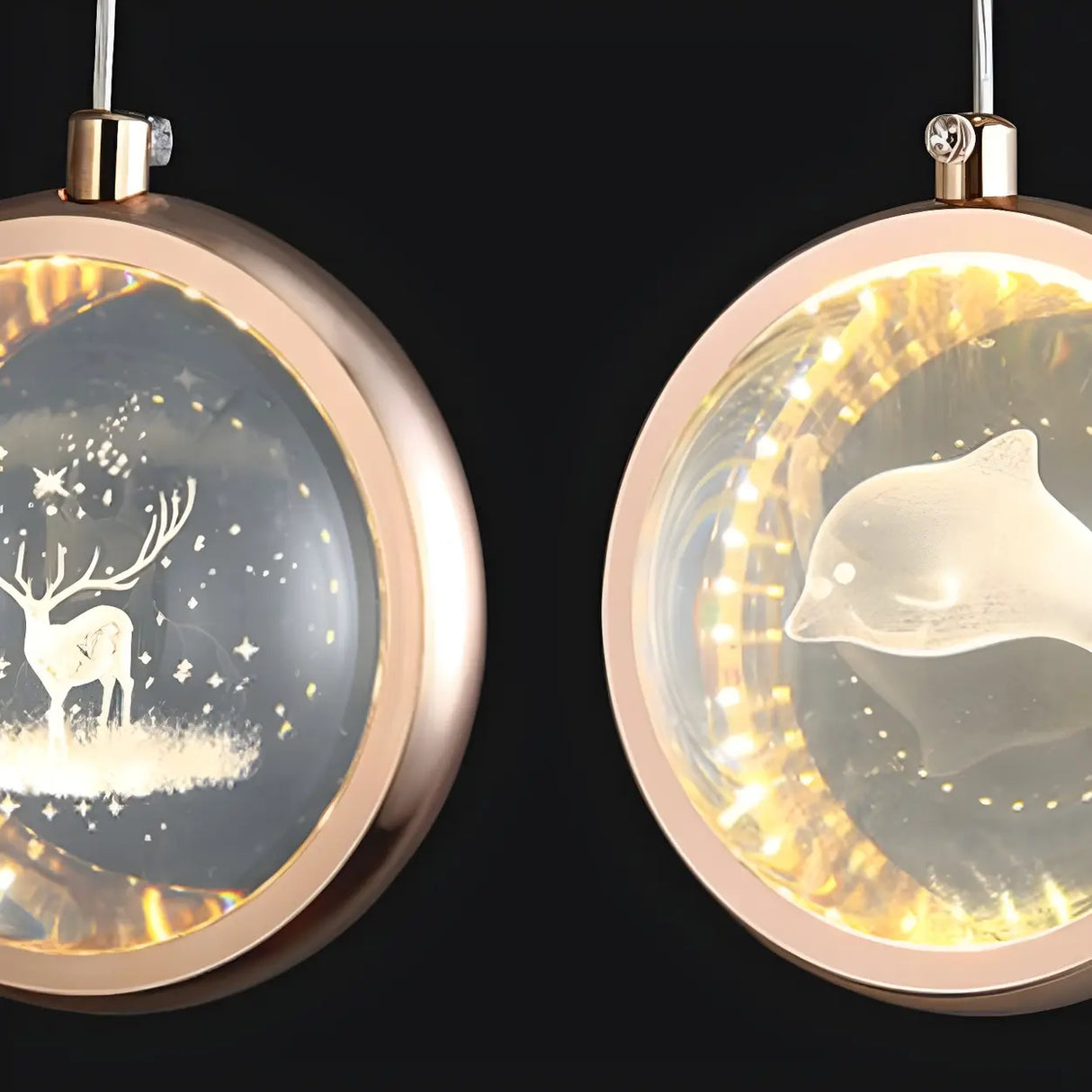 Modern Bedroom Dolphin LED Infinity Mirro Pendant Light Image - 14