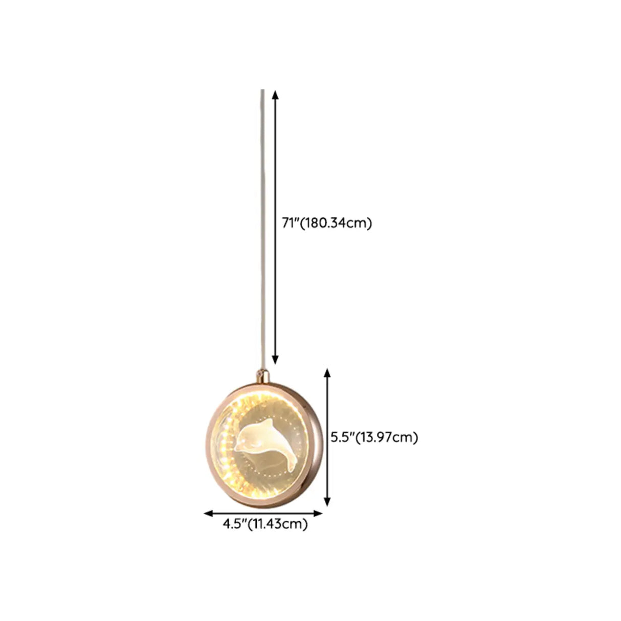 Modern Bedroom Dolphin LED Infinity Mirro Pendant Light Image - 23