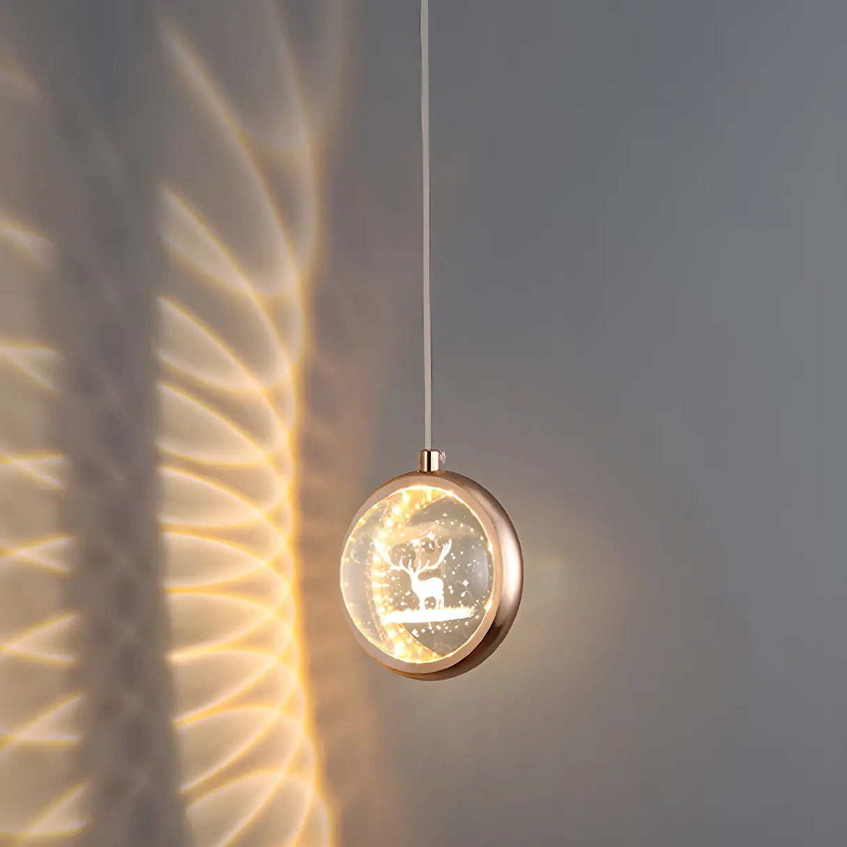 Modern Bedroom Dolphin LED Infinity Mirro Pendant Light Image - 9