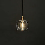 Modern Bedroom Geometric Smoke Gray Crystal Pendant Light Image - 5