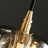 Modern Bedroom Geometric Smoke Gray Crystal Pendant Light Image - 7