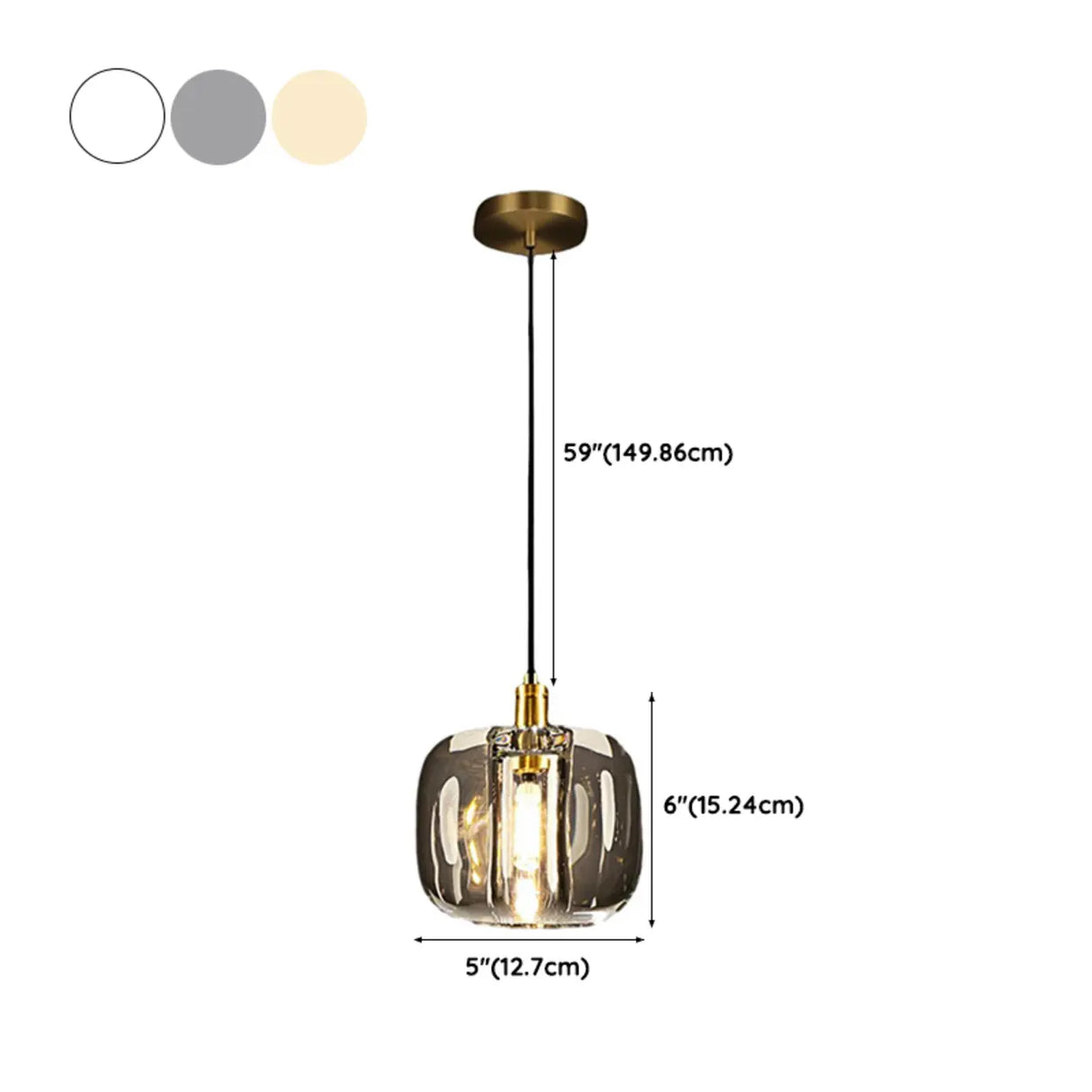 Modern Bedroom Geometric Smoke Gray Crystal Pendant Light Image - 9
