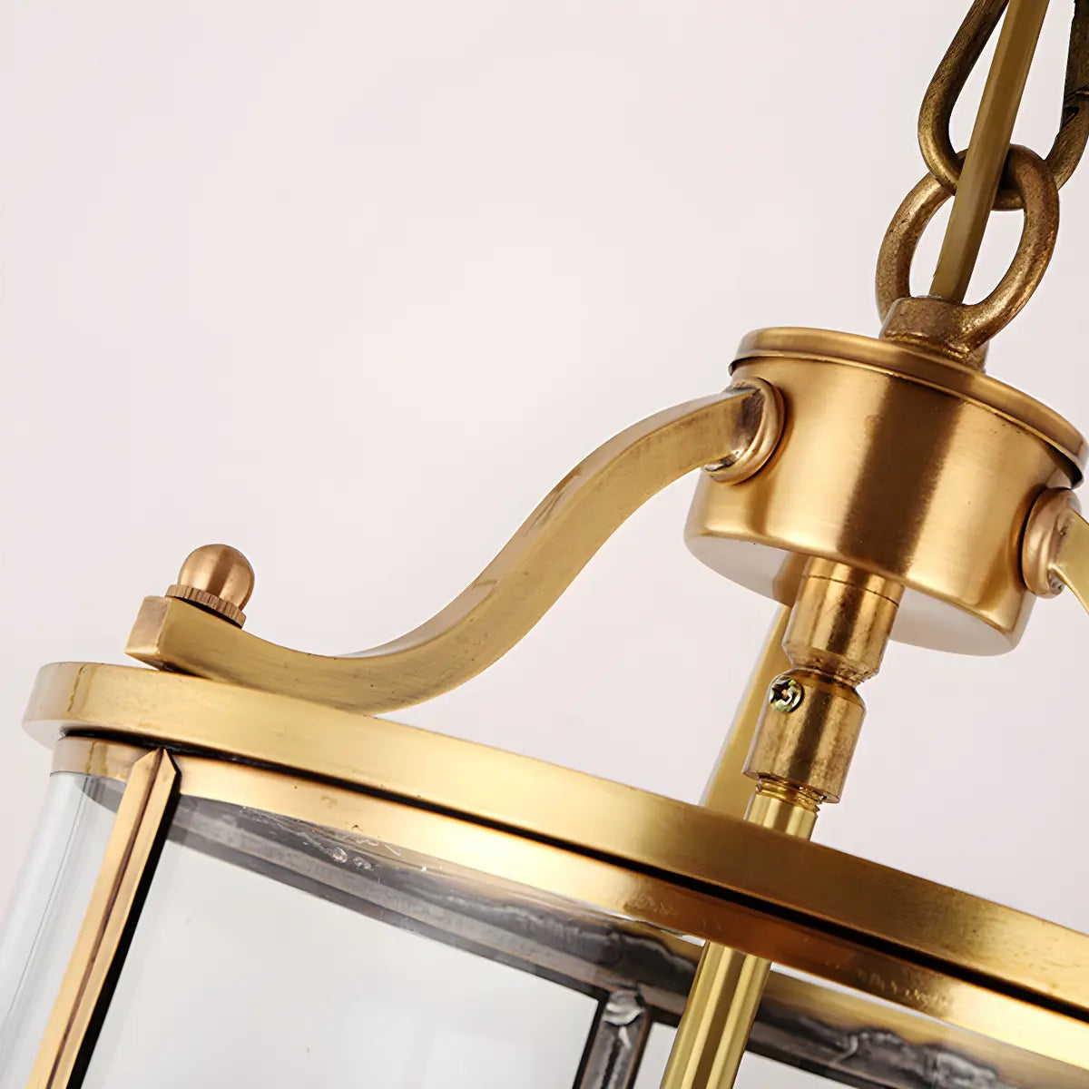 Modern Bedroom Gold Clear Glass Lantern Pendant Chandelier Image - 7