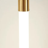 Modern Bedroom Gold Ring White Acrylic Pendant Light Image - 9