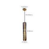 Modern Bedroom Gray Cylinder Crystal Pendant Light Kitchen #size