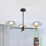 Modern Bedroom Mushroom Black and Gold Glass Chandelier Image - 2