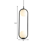 Modern Bedroom Oval White Frosted Globe Pendant Light Image - 15