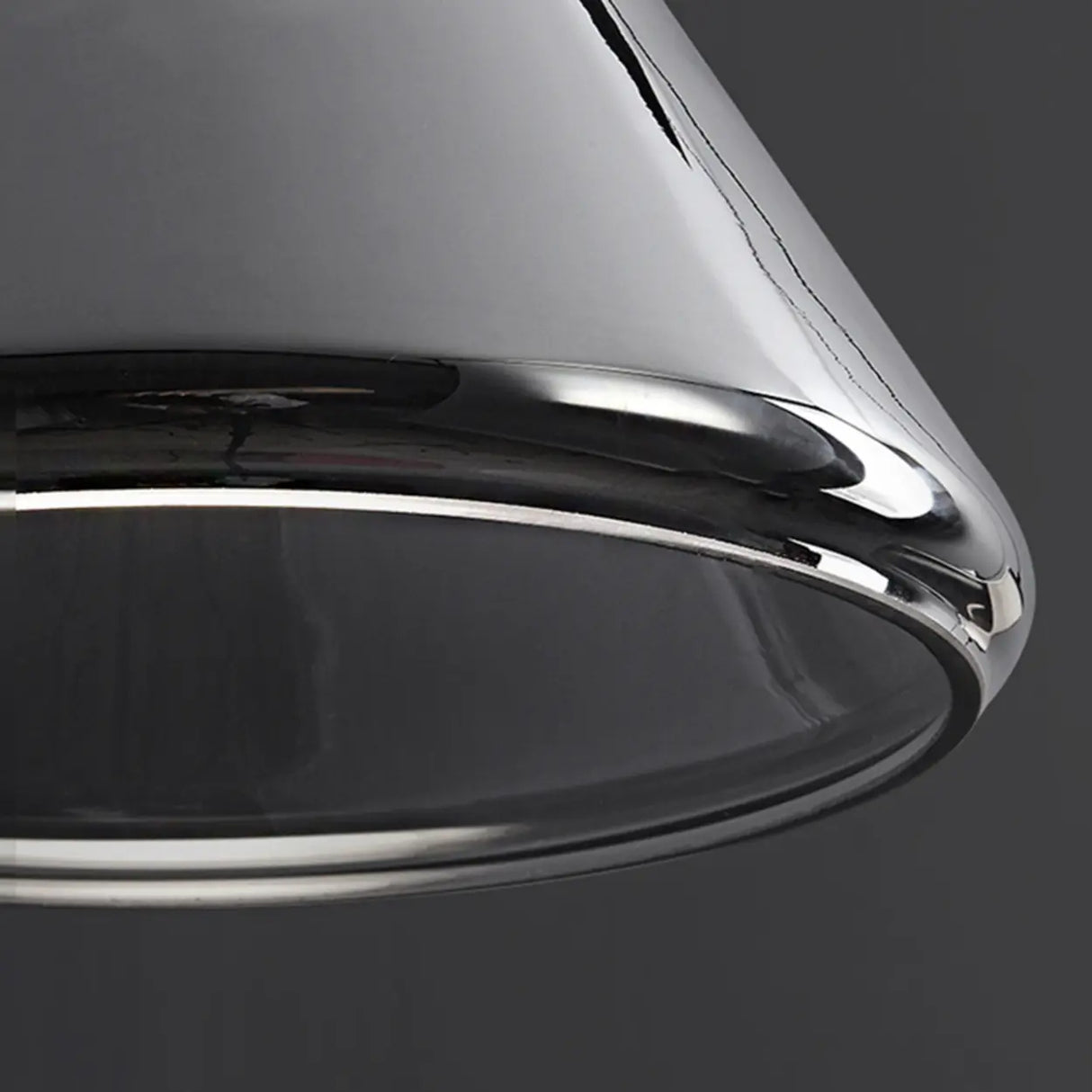 Modern Bedroom Smoke Grey Cone Clear Glass Pendant Light Image - 11