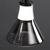 Modern Bedroom Smoke Grey Cone Clear Glass Pendant Light Image - 9