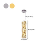 Modern Bedroom Stacked Square Clear Crystal Pendant Light Image - 14