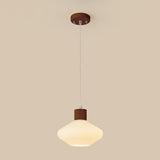 Modern Bedroom White Cream Ribbed Glass Bowl Pendant Light Image - 5