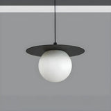 Modern Bedroom White Globe Alabaster Pendant Light Image - 5