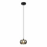 Modern Bedroom White Metal Drum Round Glass Pendant Light Image - 7