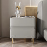 Modern Beige Gold Leg Nightstand with Drawer Storage Image - 3