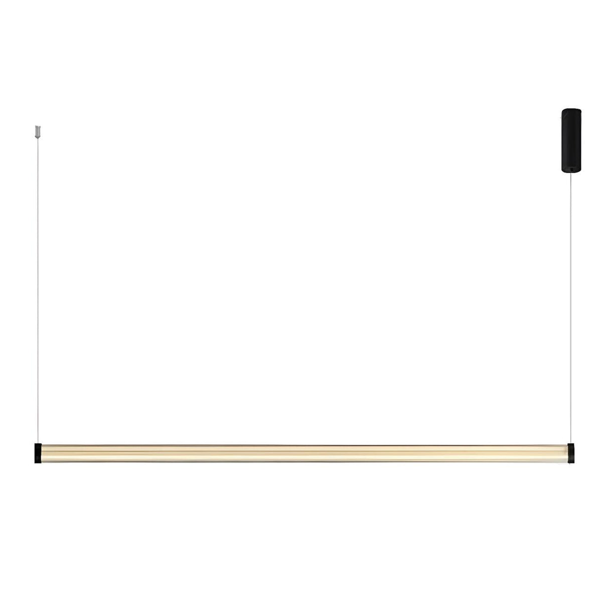 Modern Beige Linear LED Pendant Light Kitchen Island Image - 5