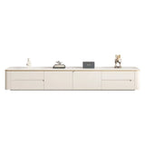 Modern Beige Storage TV Stand with Sleek Marble Tops Image - 2