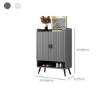 Modern Bench Shoe Storage Wood Entry Gray Cabinet Image - 20