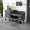 Modern Bench Shoe Storage Wood Entry Gray Cabinet Image - 4