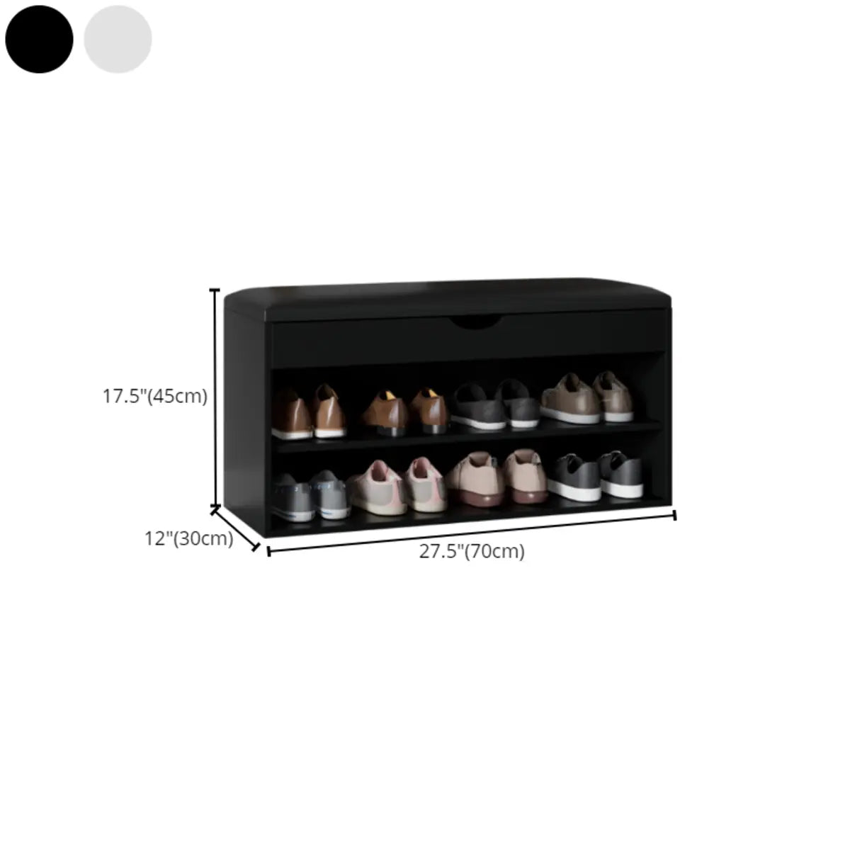 Modern Bench White Wood Entry Shoe Storage Organizer Image - 12