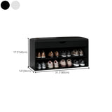 Modern Bench White Wood Entry Shoe Storage Organizer Image - 13