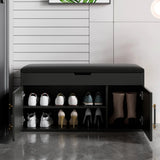 Modern Bench White Wood Entry Shoe Storage Organizer Image - 7