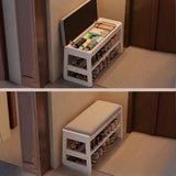 Modern Bench Wood Entryway Brown  2-Tier Shoe Storage Image - 13