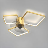 Modern Black 3-Ring Geometric Ceiling Fan with Light Image - 7