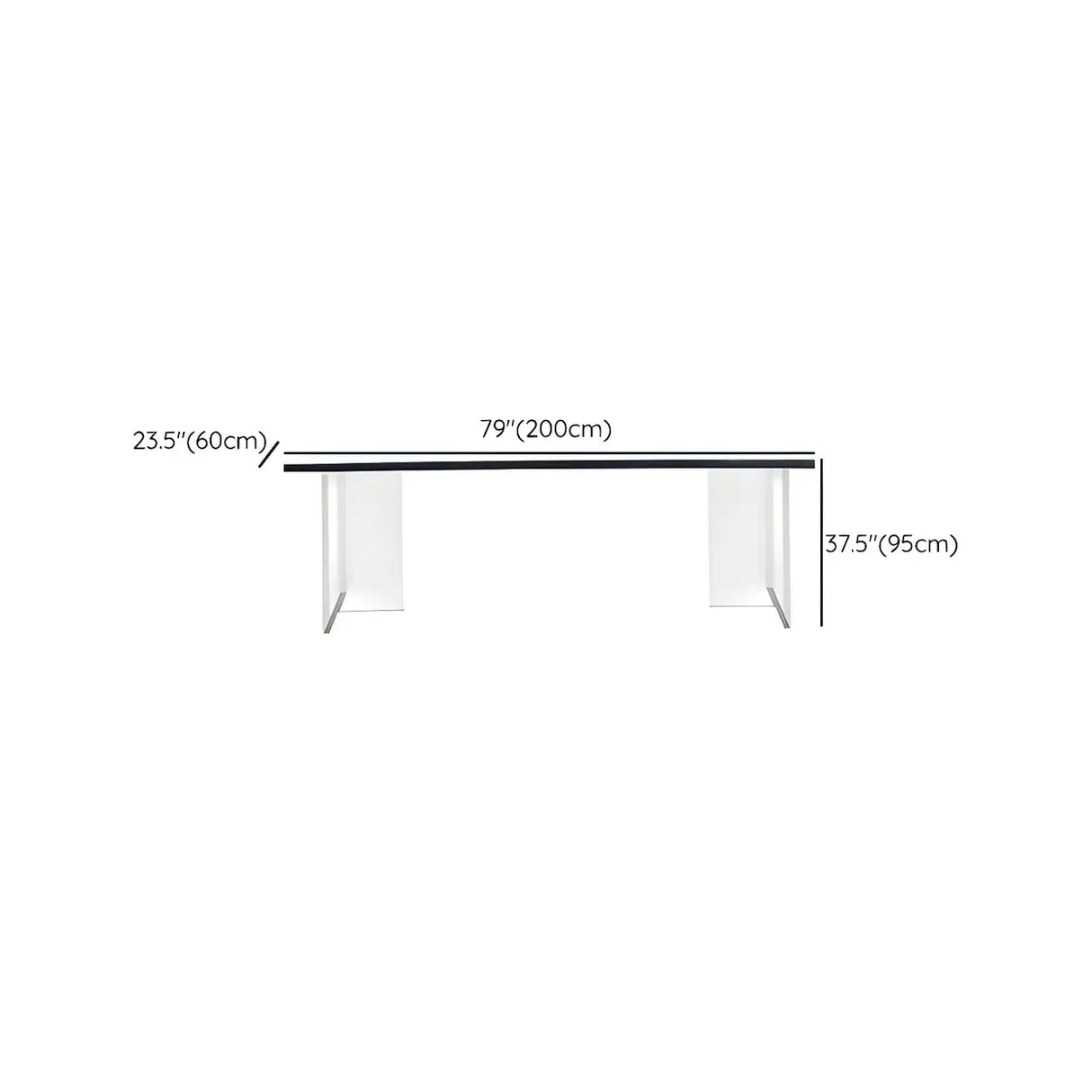 Modern Black and White Minimalist Counter Height Bar Table Image - 12