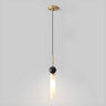 Modern Black Ball White Cylinder Acrylic Pendant Light Image - 2