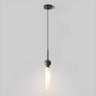Modern Black Ball White Cylinder Acrylic Pendant Light Image - 3