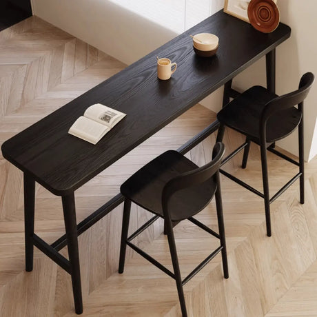 Modern Black Bar Table Set with 2 Stools for Small Spaces Image - 1