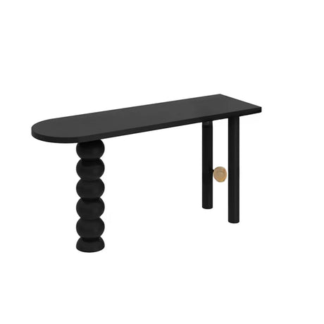Modern Black Bar Table Set with Artistic Sculpted Base Image - 2