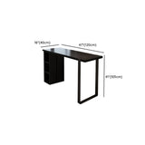 Modern Black Bar Table with Shelves for Home Workspace #size