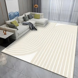 Modern Black Checkered Polypropylene Cream Area Rug Image - 11