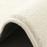 Modern Black Checkered Polypropylene Cream Area Rug Image - 6