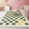 Modern Black Checkered Polypropylene Cream Area Rug Image - 9