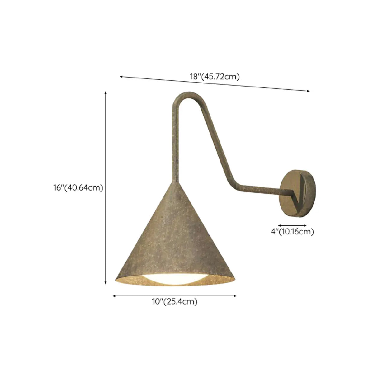 Modern Black Cone Metal Exterior LED Wall Sconce 