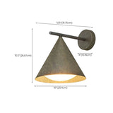 Modern Black Cone Metal Exterior LED Wall Sconce Image - 13