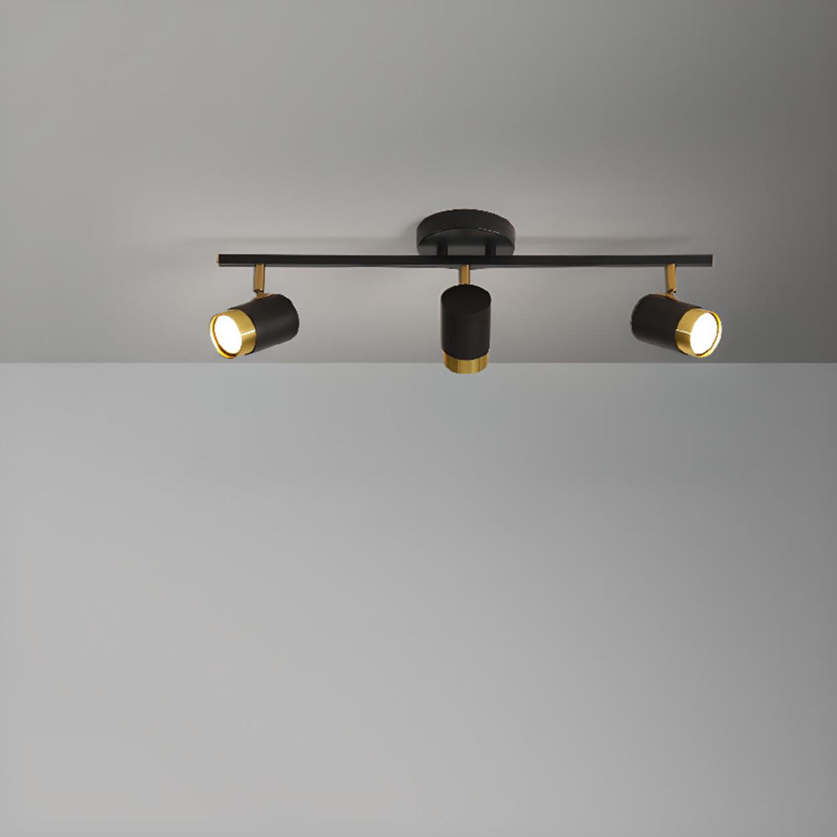 Modern Black Cylinder Semi-Flush Mount Light 5-Light Image - 12