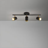 Modern Black Cylinder Semi-Flush Mount Light 5-Light Image - 12
