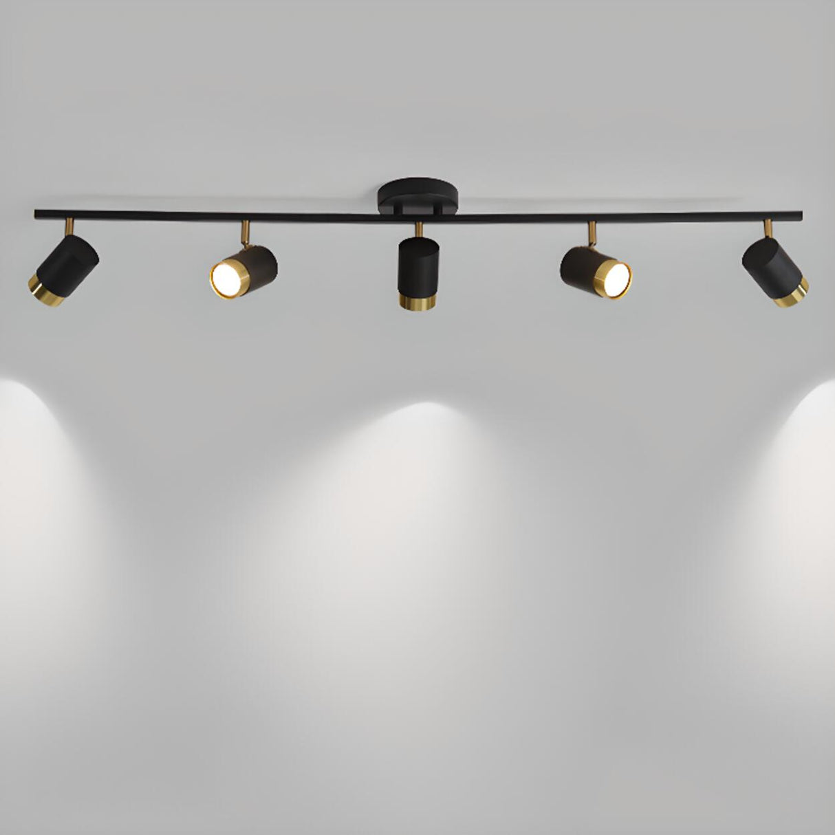 Modern Black Cylinder Semi-Flush Mount Light 5-Light Image - 13