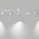 Modern Black Cylinder Semi-Flush Mount Light 5-Light Image - 14