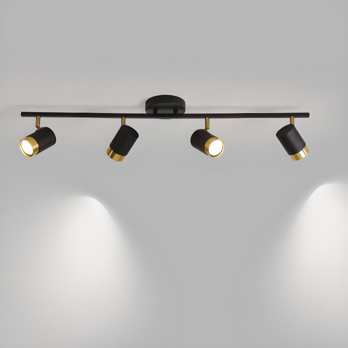 Modern Black Cylinder Semi-Flush Mount Light 5-Light Image - 15