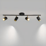 Modern Black Cylinder Semi-Flush Mount Light 5-Light Image - 15