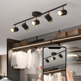 Modern Black Cylinder Semi-Flush Mount Light 5-Light Image - 18