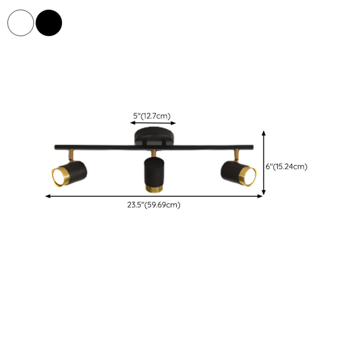 Modern Black Cylinder Semi-Flush Mount Light 5-Light 