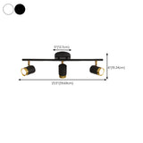 Modern Black Cylinder Semi-Flush Mount Light 5-Light #size